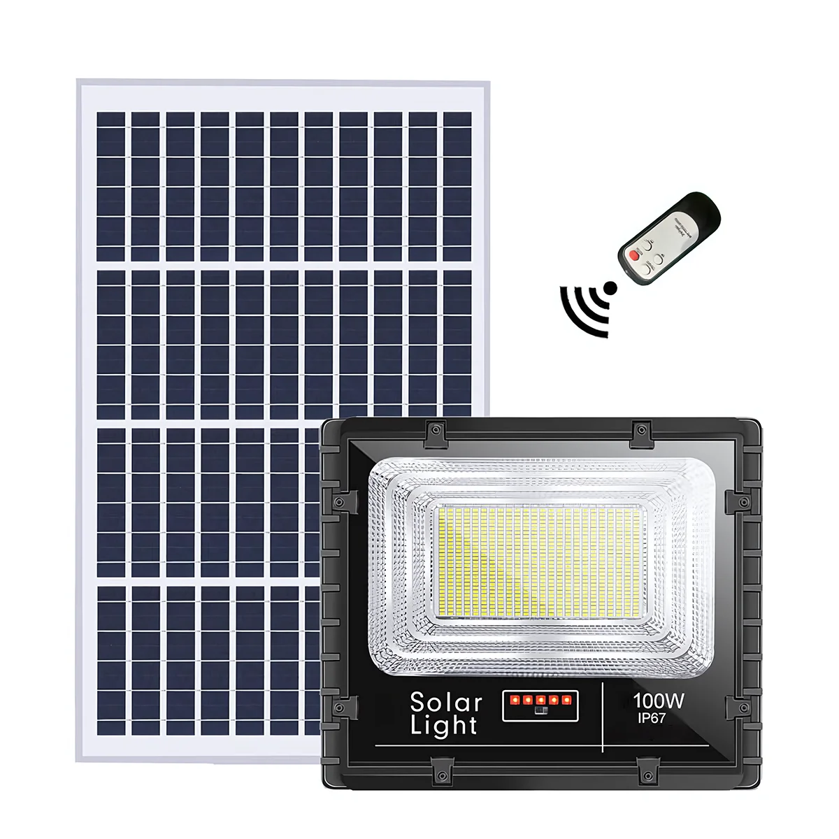 Solar Power Outdoor Lamp Radar Sensor Remote Ip65 Waterproof 100W 200W 300W 500W Led Solar Flood Light