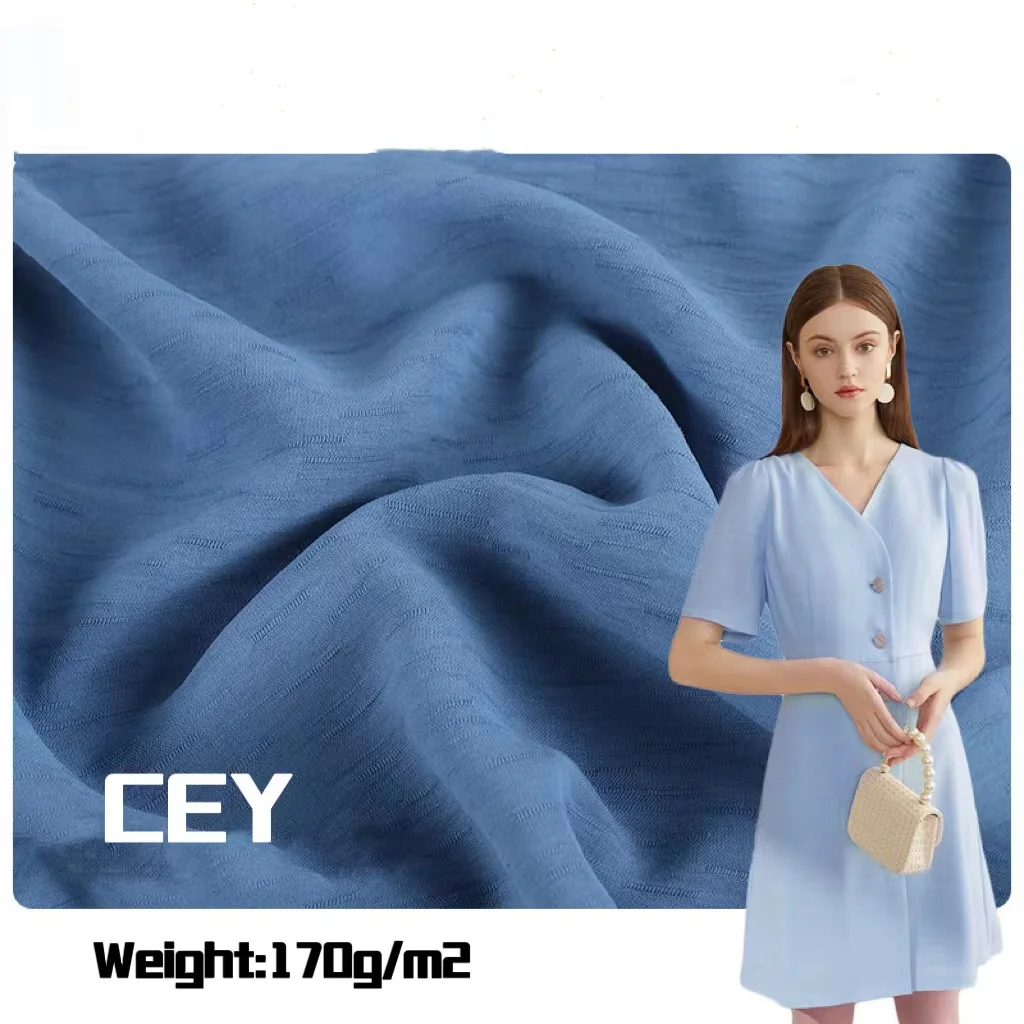 2023 CEY imitation bamboo hemp texture fabric 170g spring/summer dress shirt pajamas CEY  fabric abaya