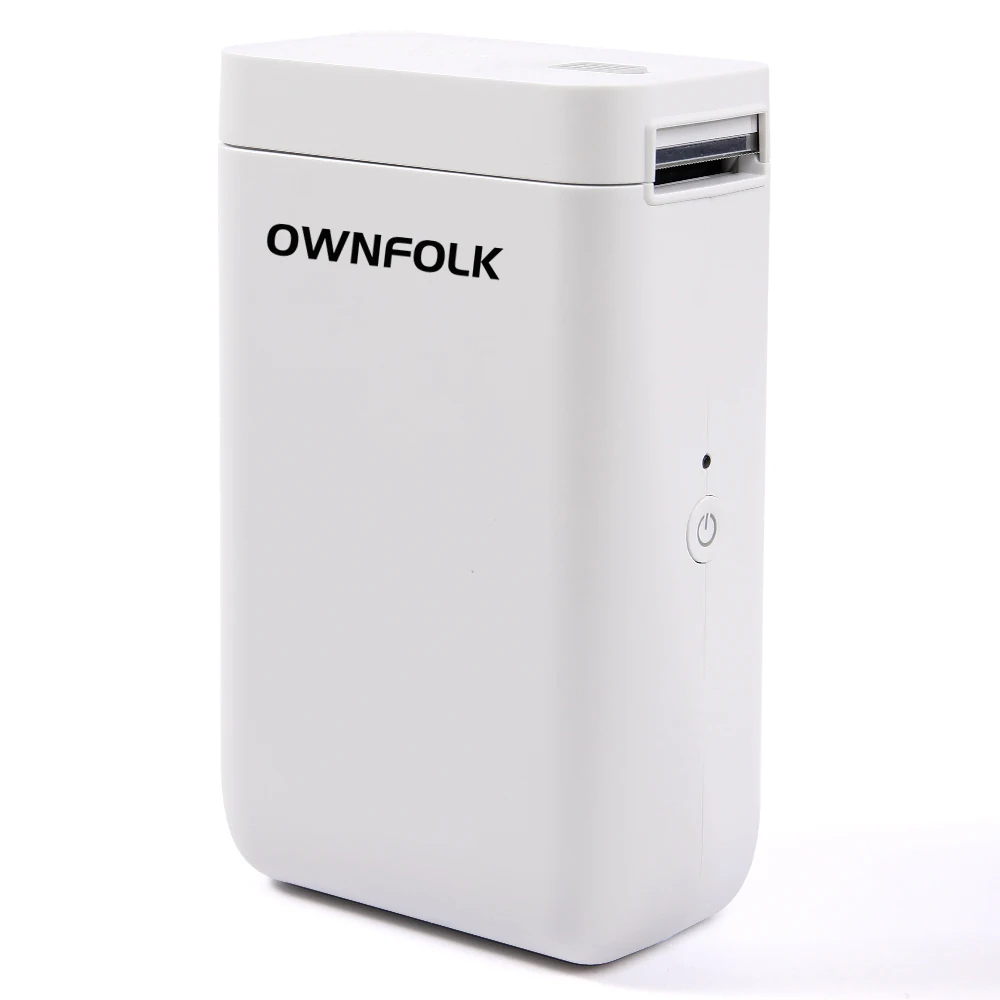 OWNFOLK Handheld Portable Wireless Mini Thermal Barcode Sticker Label Printer Ink-free for iOS and Android