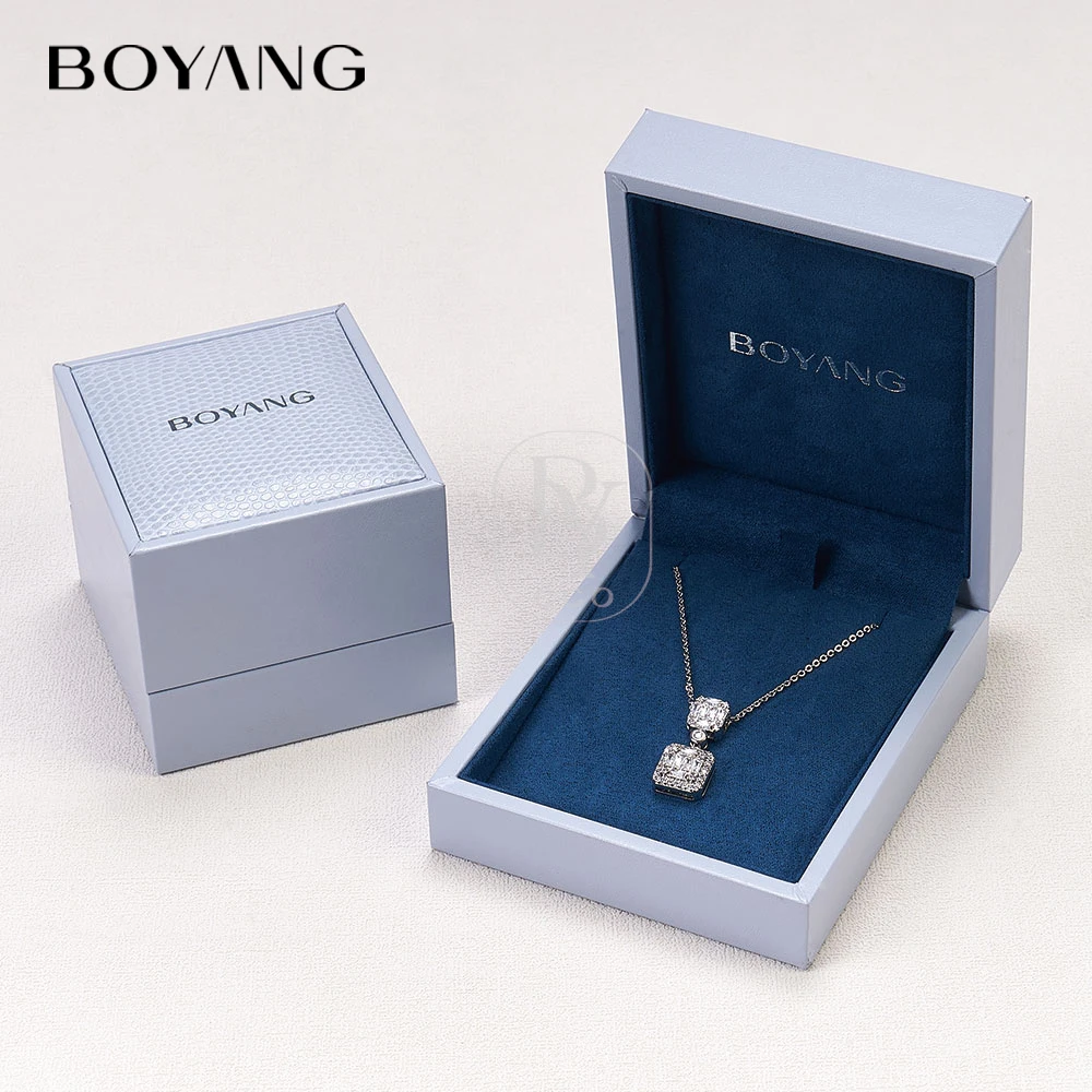 Custom Logo Necklaces Earring Bracelet Box Packaging PU Leather Jewelry Gift Boxes