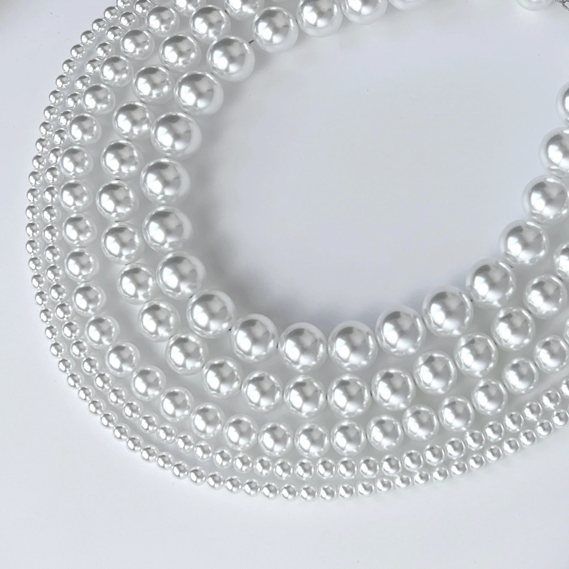 High Quality 3-10mm Crystal Pearls Hot Sale Wholesale Bulk Round Glass Pearls for Jewelry Making