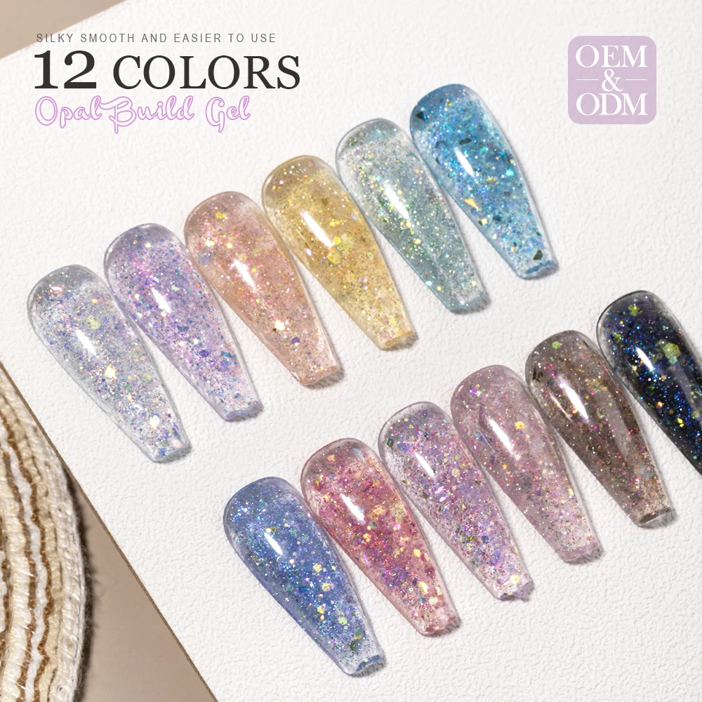 Quick Extension Nail Gel Glitter Color Acrylic Quick Building Gel Polish Nail Art Varnishes DIY Design Manicure