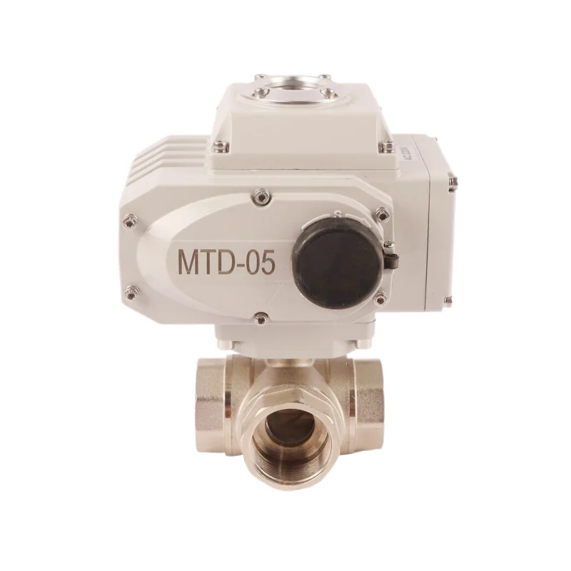 24V DC Motorised Actuators 3 Way 304 Stainless Steel Water Treatment Electric Actuator Ball Valve