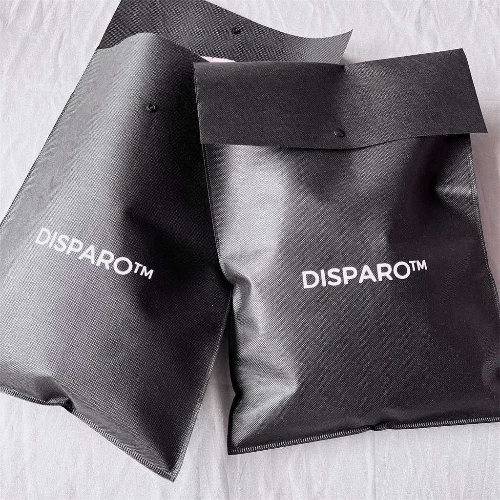 Custom Logo Printed Non-Woven Envelope Flap Clothing Packing Bag With Button Closure eco-friendly Envelope Dust Pouch