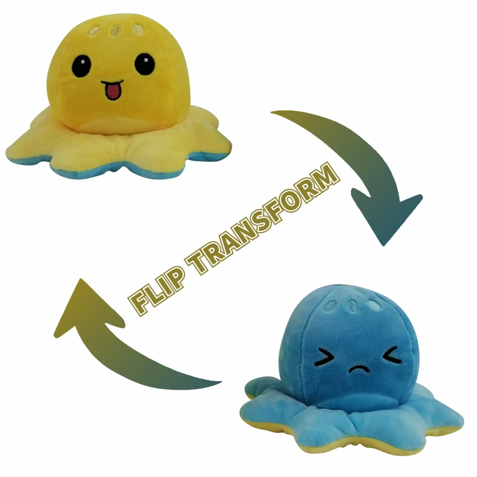 Оптовая продажа с фабрики двухстороннее лицо осьминог Детская плюшевая игрушка кукла