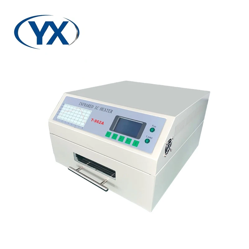 Infrared and Hot Air T962A Desktop Reflow Oven Conveyor 8Waves Soldering for PCB Welding SMT Assembly Line