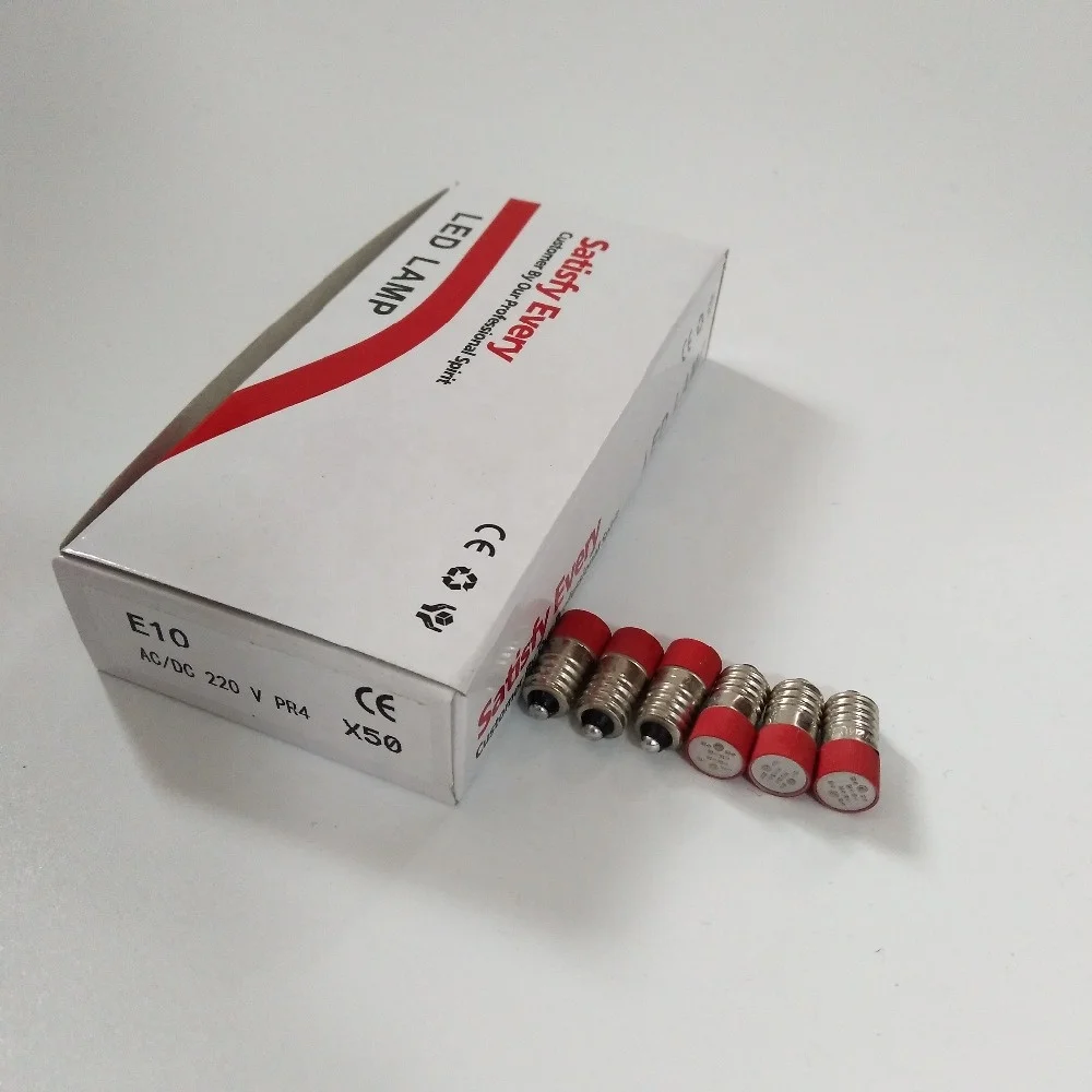 High Brightness 10mm E10 220VAC 230V 110V 120V or DC 24V 12V Mini LED Bulb Lights Lamp Head