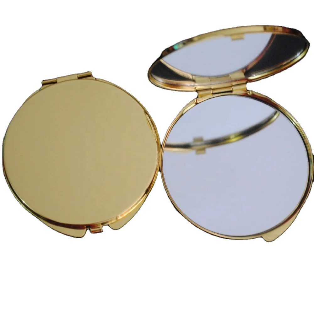 Round Cosmetic Mirror Double Sides Compact Makeup Pocket Mirror Portable Private Label Gold Custom Compact Mirror with Logo