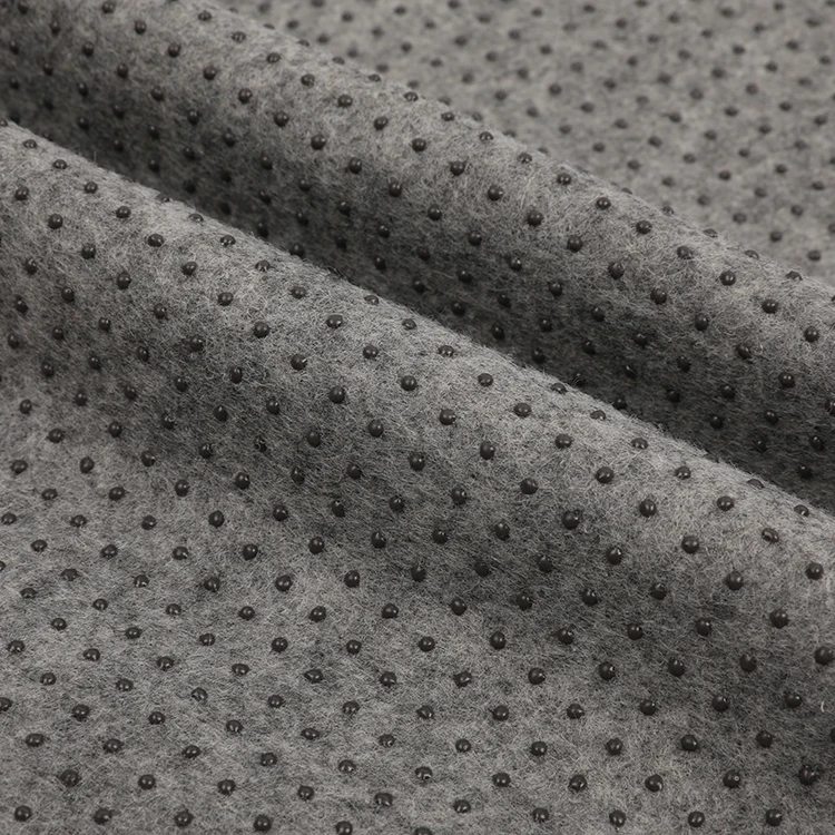 non slip drop cloth anti slip material fabric for carpet pvc dots non woven polyester needle punched felt fabric nonwoven