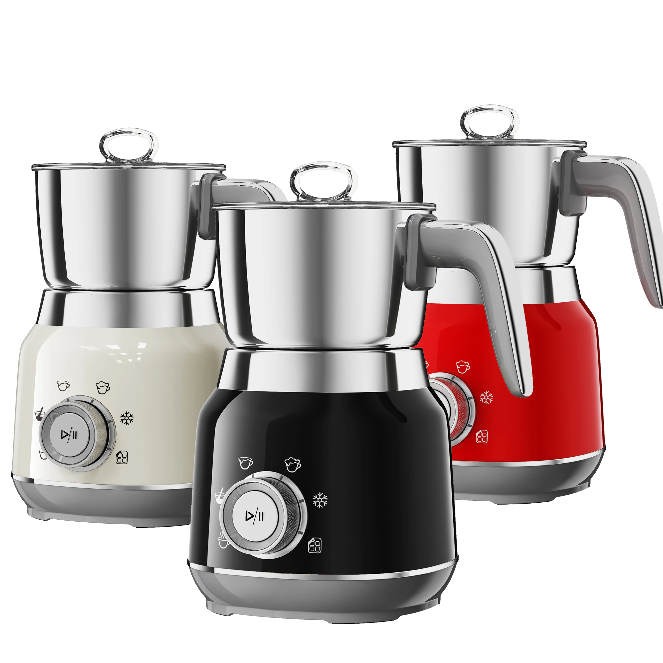 High Quality Detachable Stainless Steel Electric Custom Logo Milk Frother Unique Safety Switch Milk Foamer