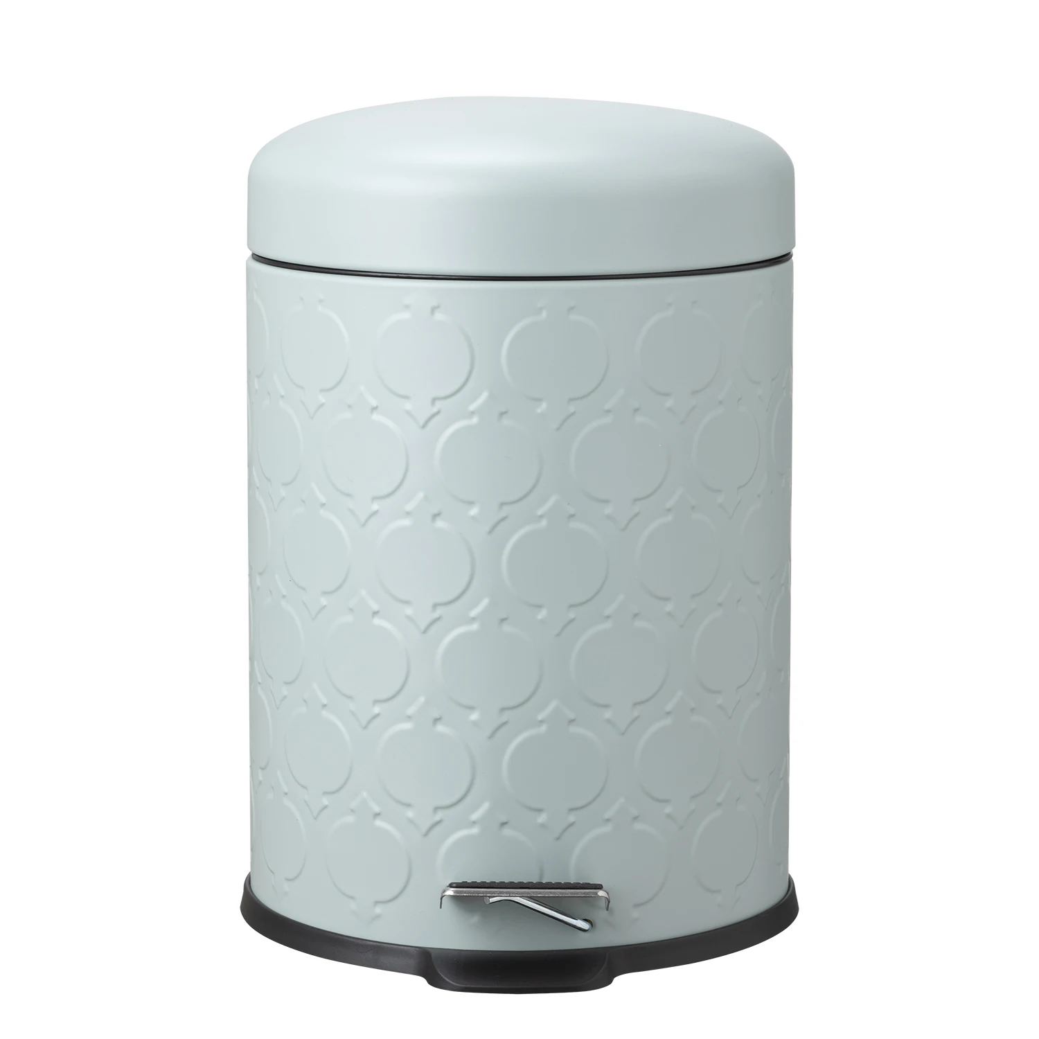 Jili Design Factory Selling Waste Bin Iron Material Embossed Trash Can 5L Classic Texture Surface For Home Bathroom Office Use