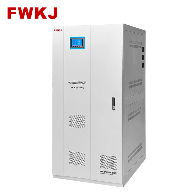 FWKJ Factory Price SBW-350KVA Three Phase Servo Motor Type 250kva 300kva 500kva Automatic Voltage Regulator Stabilizer With LCD