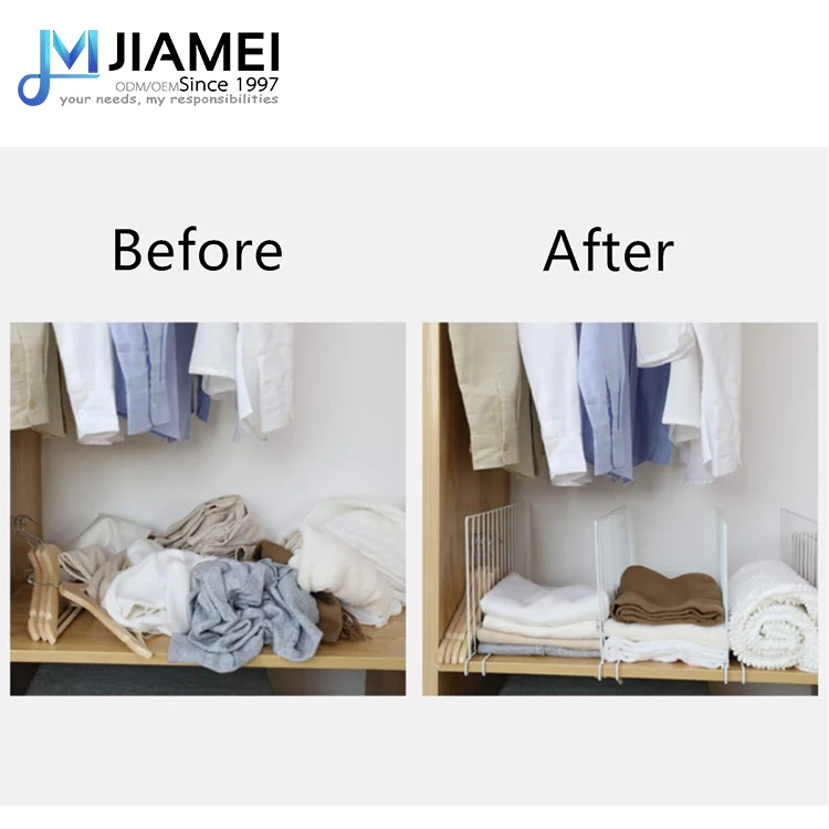 JIAMEI органайзер для шкафа разделитель металлических полок хранения в спальне ванной