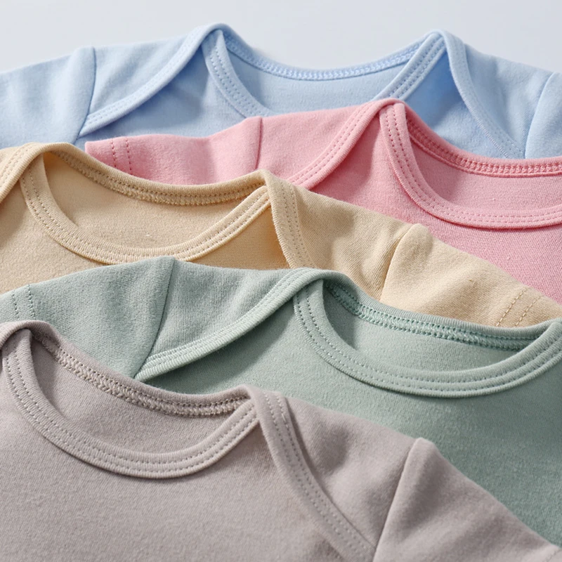 Customization Wholesales solid color blank  Baby Onesie 100%  Cotton Baby boys Clothes New Born Baby Rompers