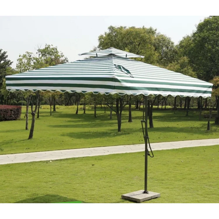 SUNDAY Double top banana umbrella Hot sale double layer outdoor banana beach umbrella outdoor with flap