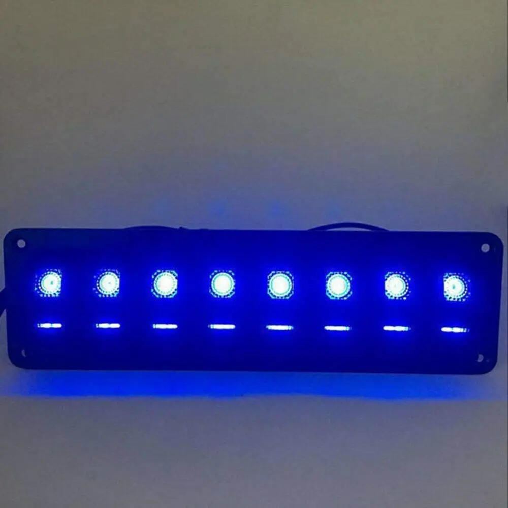 Waterproof ON Off Blue LED Backlight Boat Car Marine Toggle Auto Switches 24V 8 Gang Rocker 12V Switch Panel
