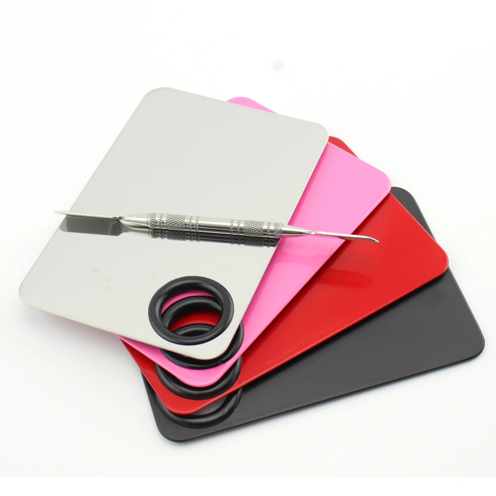 Профессиональная пустая основа для макияжа инструмент металлическая палитра из нержавеющей стали смешивания косметики с лопаткой