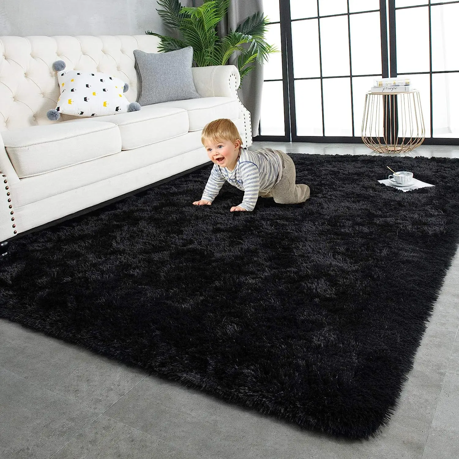Fluffy Carpets, 3x5 Feet, Indoor Modern Plush Super Soft Shaggy Area Rugs for Living /Kids Room Bedroom
