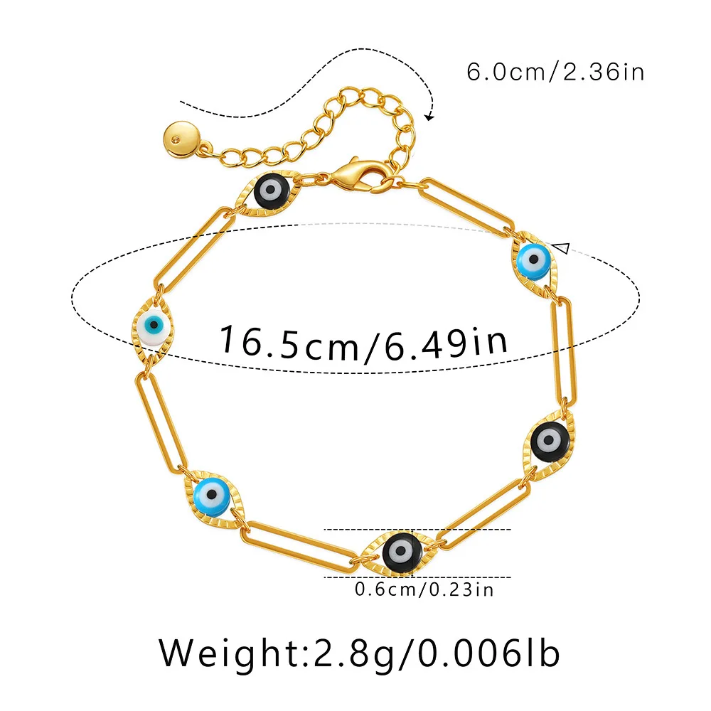 Classic dripping oil craft evil eye bracelets women enamel turkish devil eye bracelet fashion 18k gold jewelry wholesale