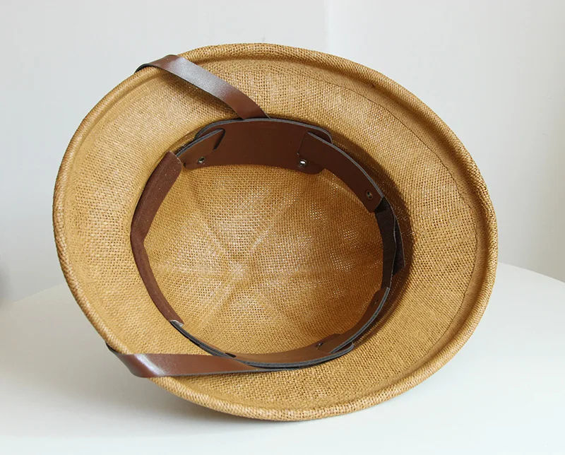 JAKIJAYI wholesale  Customized summer colorful Unisex Outdoor Paper Straw Pith helmet outdoor Safari straw hats for men