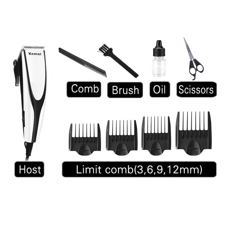 Professional Widely Used Line Plug Exquisite Design Kemei KM 6356 Mens Hair Clipper Trimmer  Hair Clipper Set