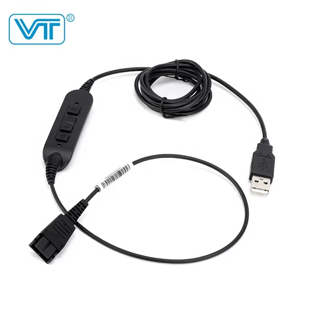 
USB cable for pc, skype, softphones with mute volume 