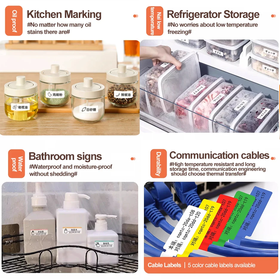 15mm Mini Label Printer Thermal Transfer Sticker Label Printer with Red Blue White Green Black Ribbon Multiple Color Options