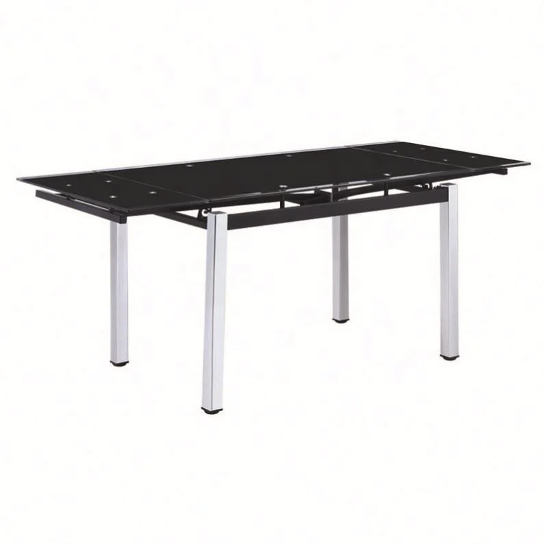 Modern Design home furniture Extendable glass top dining table cheap Retractable table