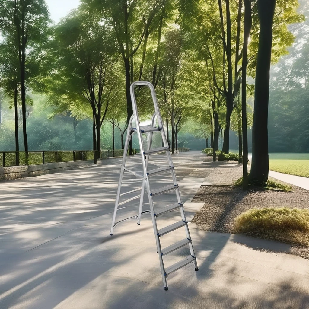 EN131 Approved Aluminum Household Fold-Up Ladder Domestic Straight Structure