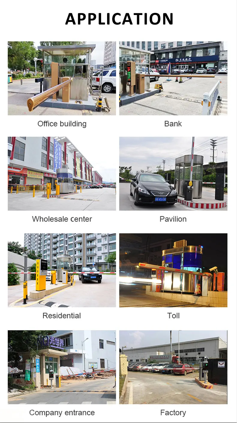 TP 24V DC brushless motor Car parking gate road traffic straight arm boom barrier toll station road barrier