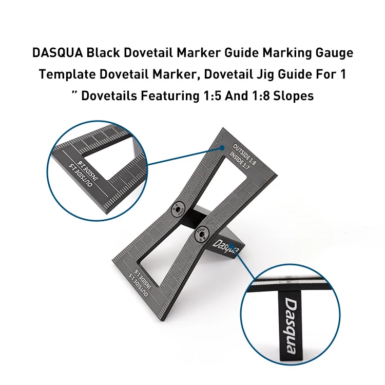 DASQUA Black Dovetail Marker Guide Marking Gauge Template Dovetail Marker, Dovetail Jig Guide