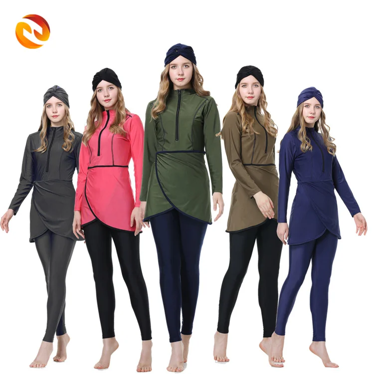 Huanchen 2023 Italy Moni Fashion Bikinis Beachwear Islamic Muslim Swimwear