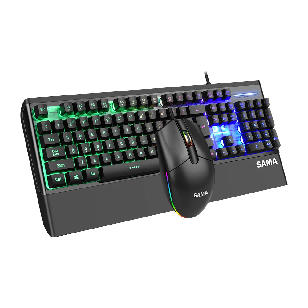 SAMA  Mechanical Keyboard and Mouse Gaming Colorful  USB Keyboard Mouse Combo Wired Set