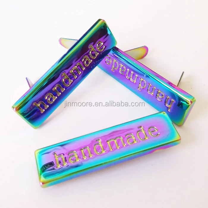 Iridescent Rainbow Metal Bag Label Handmade Wholesale With Best Quality