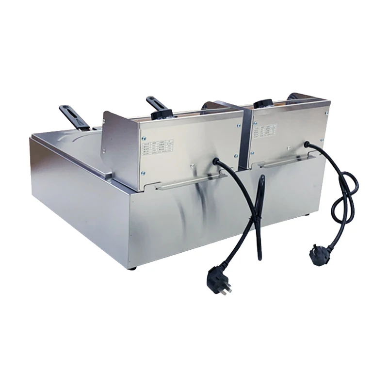 Professional Manufacturer Double Fried 6Lx2 Batch Potato Egg Turkey Induction Deep Fryer Coqmmercial Electric