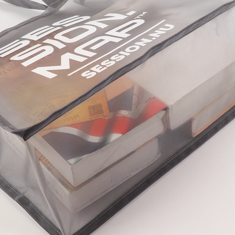 High quality reusable Customized Logo nylon wire mesh shopping tote bag