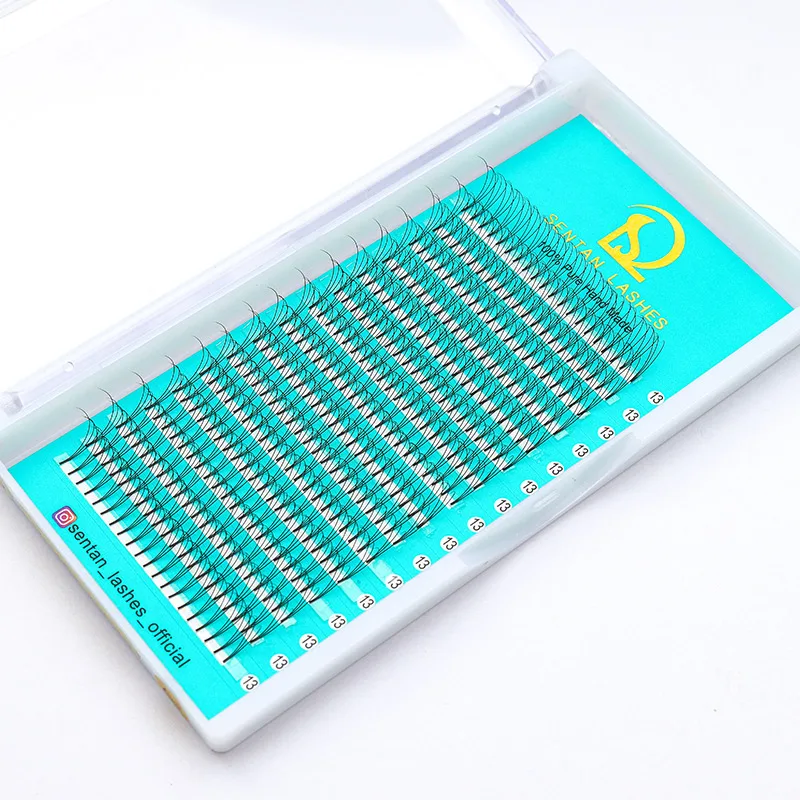 short stem 3D 4D 5D 6D 0.07 0.10mm  darkest jet black premade fans pointy base thinner volume fans eyelash extensions