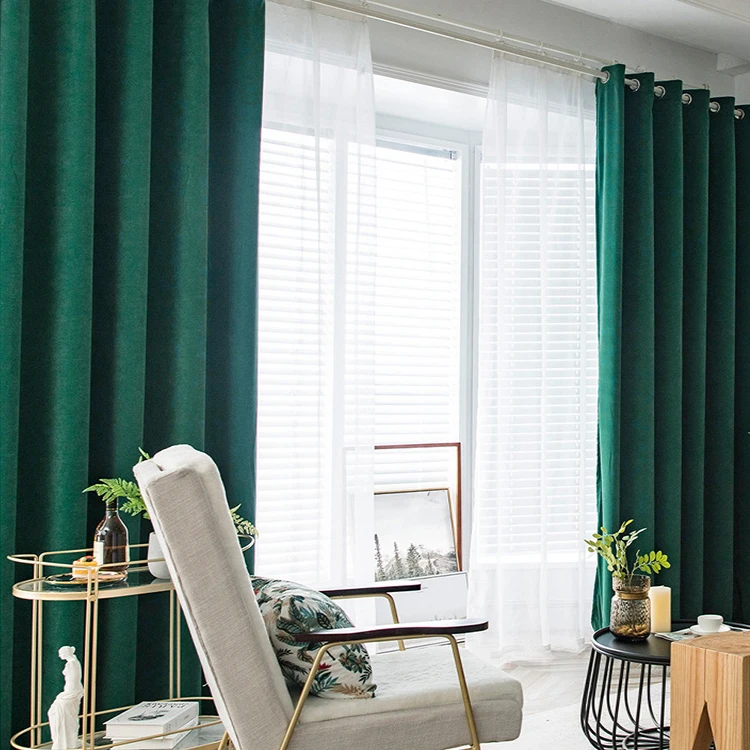 2022 European Style Fancy Plain Softest Designs Luxury Door Window Baby Velvet Curtains for the Bedroom