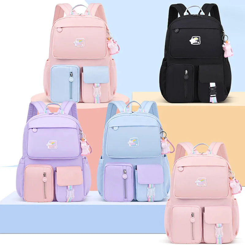 YOUR LOGO New Arrival Cute Waterproof Lightweight School Backpack for Boys Girls Softback with Zipper Closure Polyester Lining