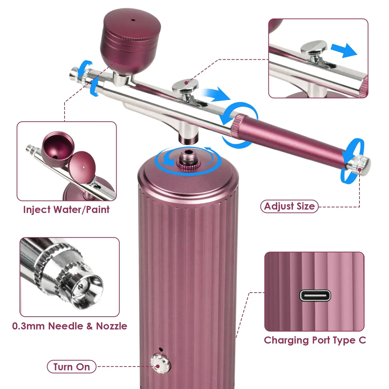 Beautiful And Fashionable Decoration Cordless Spray Gun For Cosmetic Decoration Cake Decoration