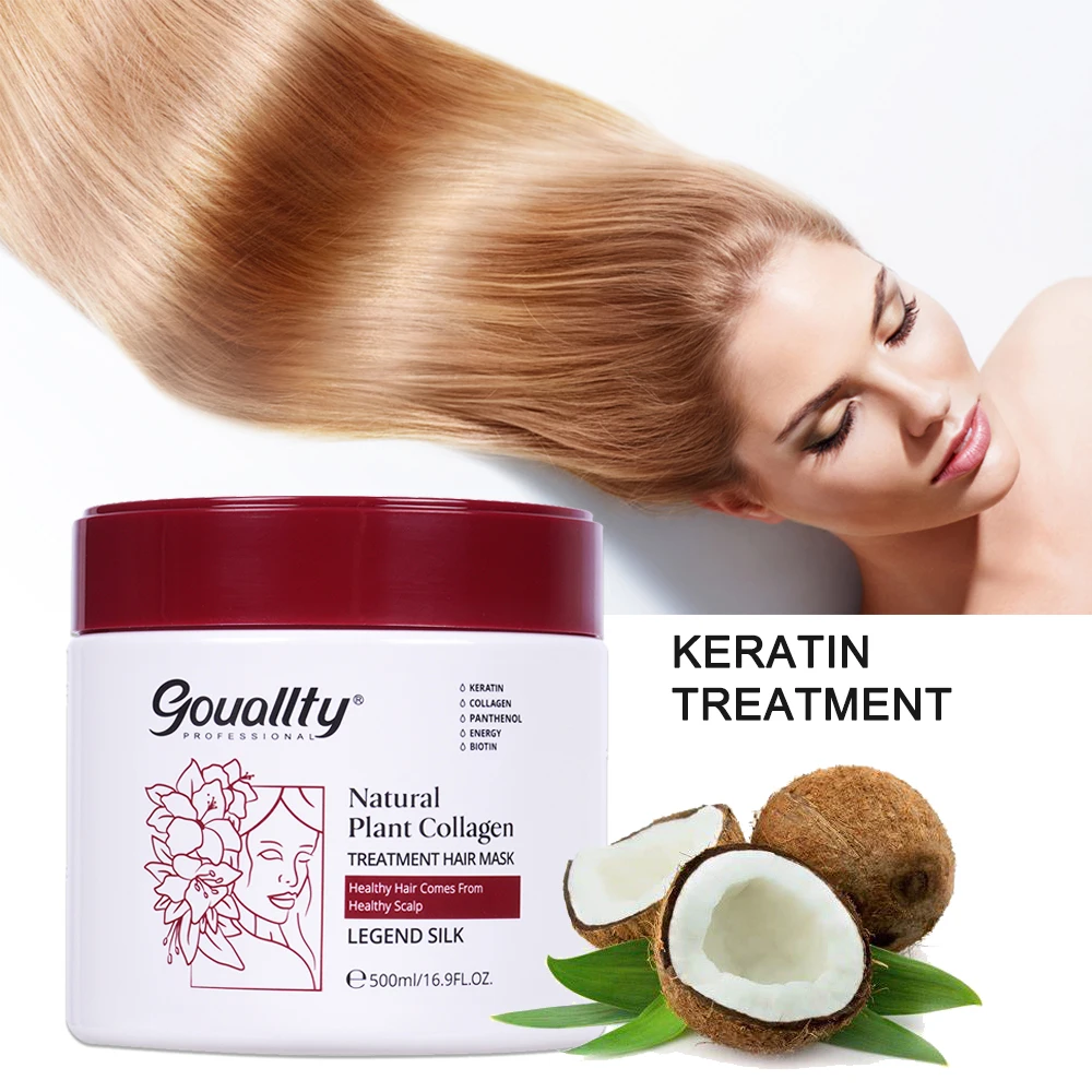 Private Label Organic Collagen Hair Smoothing Cream Moisturizing Keratin Repair Treatment Coconut Oil Hair Mask