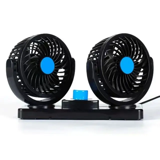 12V 24V 360 Degree Rotation Adjustable Strong Wind Car Air Fan 2-In-1 Air Circulator For Truck