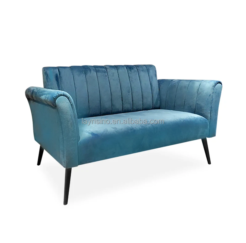 Laynsino Modern Living Room 2 Seater Sofas Home Furniture Cheap Lounge Sky Blue Velvet Sofas