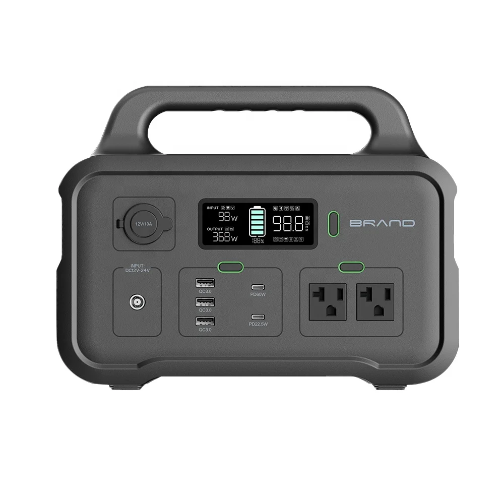 Home Outdoor Backup Generator 600W with PD Type C Laptop Power Bank 626Wh Li ion Battery Pack Portable Power Station