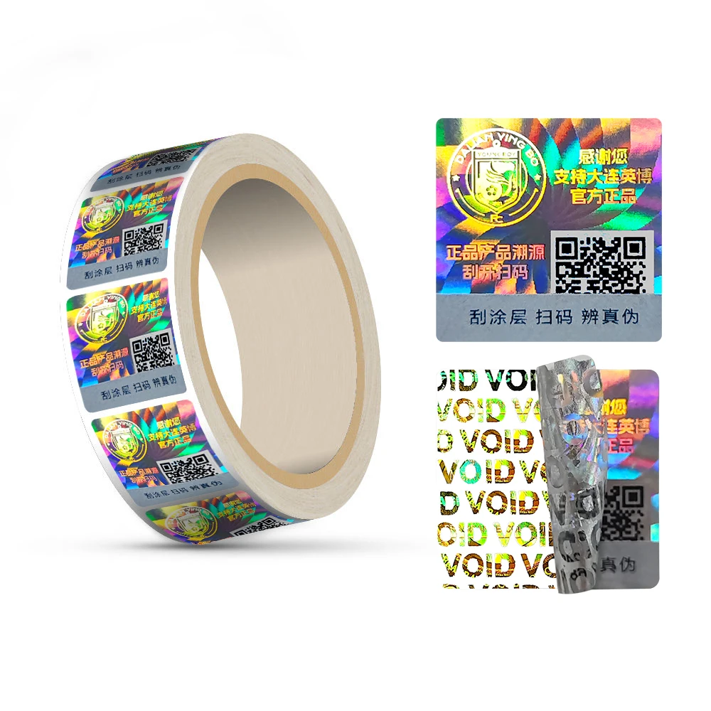 Holographic Label Custom Logo High Quality Waterproof Scratch Off Qr Code Hologram Stickers