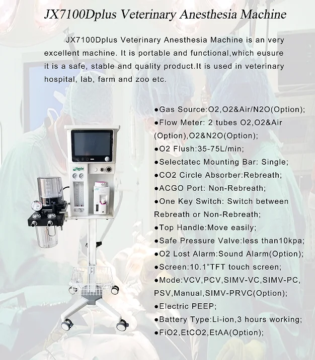 EUR PET Portable Veterinary Anesthesia System High Accuracy Vaporizer and Ventilator Device for Cats Dogs Horses Animal Use