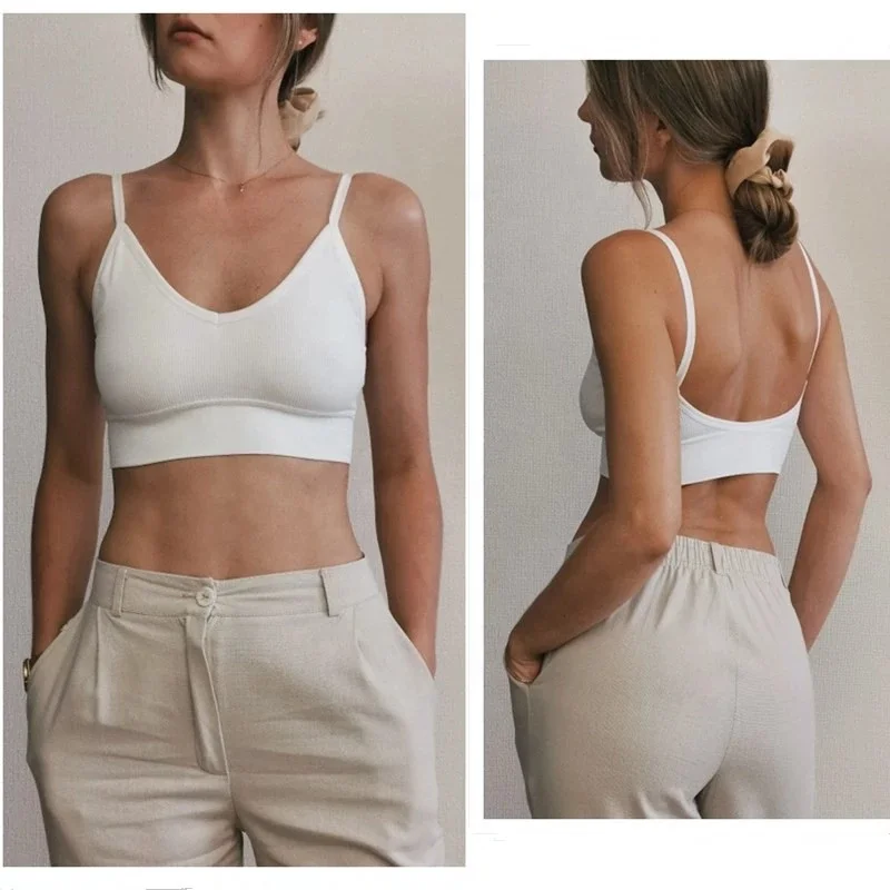 Dropshipping Push Up Sports Women Padded Bralette Panties Sexy Fitness Crop Top Underwear Seamless Active Bra Thong