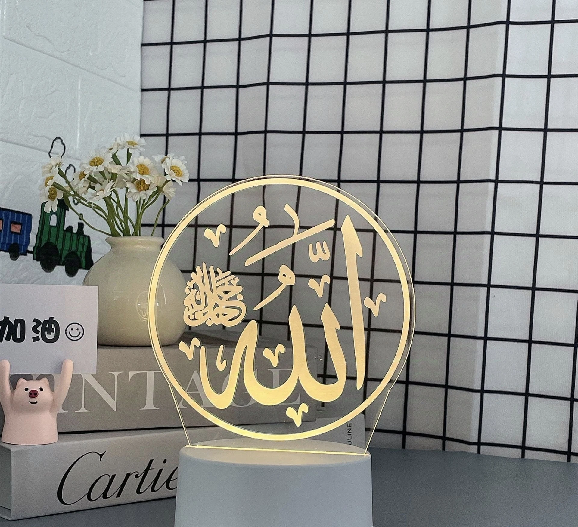 3d creatives Pen rewrit luminous blank led note board acrylic rewrirable night light with message board
