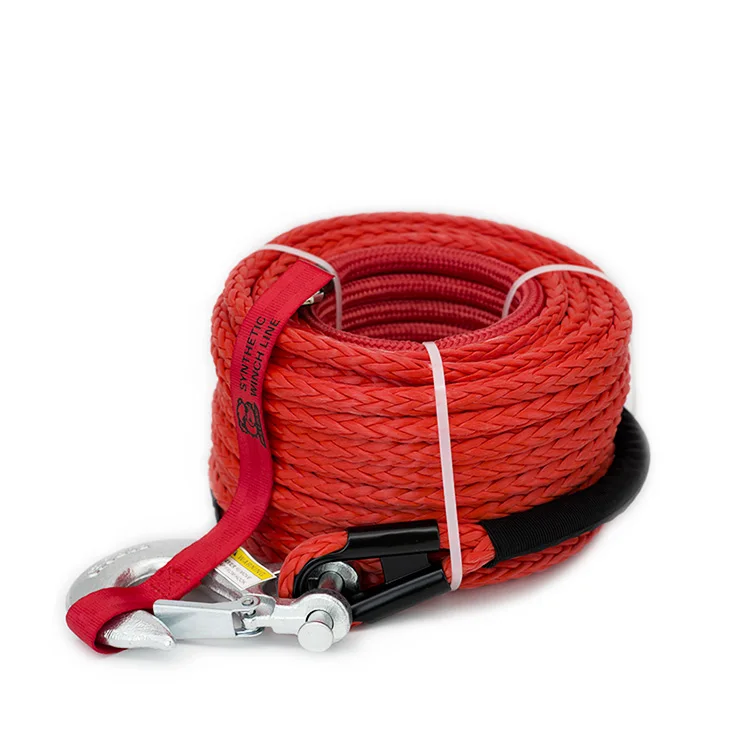 (BANNER ROPE) 12 strand uhmwpe synthetic winch rope with hook