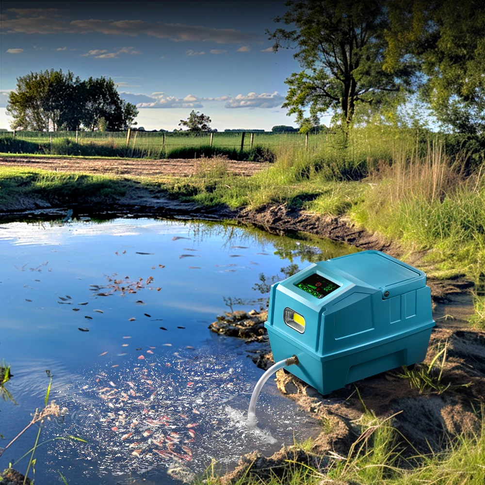 YEE большой объем воздуха кислородный насос аквариум портативный литиевый аккумулятор воздушный постоянного тока аэратор для рыбоводства пруд